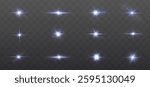 radiant light burst with sparkling effects, featuring glowing flares blue, lens explosions, glittering lines, sun flashes, star neon sparks. A bright abstract lighting effect with a white glow.