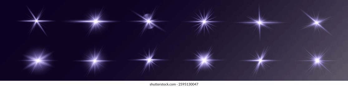 radiant light burst with sparkling effects, featuring glowing flares blue, lens explosions, glittering lines, sun flashes, star neon sparks. A bright abstract lighting effect with a white glow.