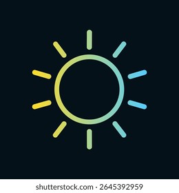 Radiant light symbol against a dark backdrop. Icon symbol illustration