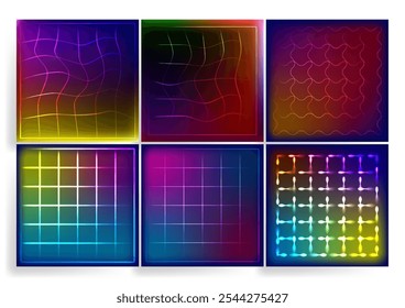 Radiant Line Mesh Pattern Vector Background Set,
ideal for abstract, technology, and creative digital designs.