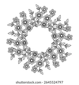 Radiant loops flower mandala coloring book page