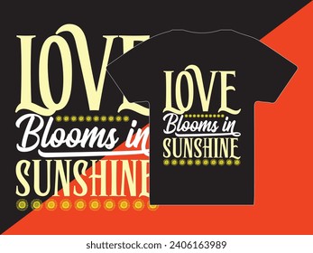 "Radiant 'Love Blooms in Sunshine' Valentine's Day T-shirt: Blossoming hearts, sunlit hues, capturing the warmth and romance of love."