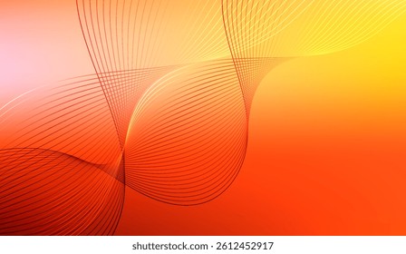 Radiant Orange Abstract with Flowing Lines, Modern Graphic Design Element, Vibrant Gradient, Perfect for Presentations and Digital Backdrops with Warm Hues