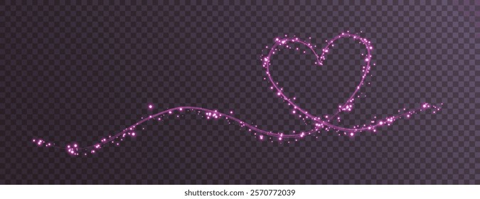 Radiant pink glitter heart with sparkling particles on a dark background. Perfect for Valentine's Day cards, romantic banners, or festive decorations.