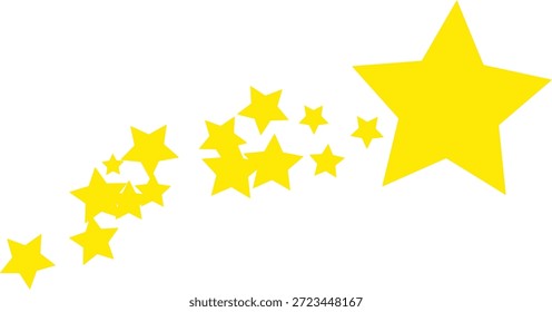 Una Ilustración vectorial amarilla radiante y juguetona que representa una Grande estrella fugaz estilizada acompañada de un rastro dinámico de Pequeñas estrellas centelleantes. Este gráfico celestial limpio captura magistralmente la magia y la maravilla del cielo nocturno, representando temas universales de esperanza, sueños, deseos silenciosos y espectaculares fenómenos cósmicos. La obra de arte está diseñada profesionalmente para la industria de la guardería infantil, la celebración festiva y los juegos interactivos, lo que la convierte en una selección de primer nivel para los acentos de la pared del dormitorio de los niños, los artículos de papelería conmemorativos de la fiesta de cumpleaños y los activos digitales de alta calidad para los iconos o recompensas potenciadores. Para los entusiastas creativos de la artesanía de bricolaje, las rutas de Vector escalables impecablemente suaves están perfectamente optimizadas para producir prendas personalizadas con temática espacial, calcomanías de vinilo de precisión para superficies de computadoras portátiles y componentes únicos de scrapbooking para preservar recuerdos preciosos. Las imágenes comunican efectivamente una sensación de movimiento rápido, inspiración artística y la inocencia de la curiosidad infantil. El formato EPS de alta definición garantiza que los puntos geométricos afilados de las estrellas permanezcan excepcionalmente nítidos incluso cuando se expanden para murales masivos. Ya sea integrado en los medios digitales para anunciar una gala nocturna o aplicado a la Mercancía física como diarios impresos y cubiertas decorativas de la luz de la noche del vivero, este gráfico de estrella fugaz ofrece un visual profesional y encantador para todos los contextos extravagantes, asegurando que el símbolo mundialmente reconocido para un deseo se comunique con claridad y alegría.