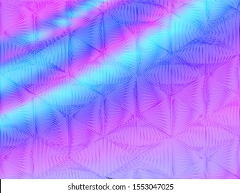 Radiant poster glitch holographic vector layout design. Liquid abstract blur splashes backdrop. Shiny glitch hologram gradient background for poster.