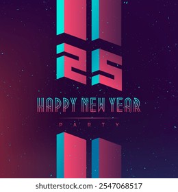 Radiant Retro Revival: Elevate Your 2025 New Year's Celebrations. Neon Nostalgia: Embrace the Vibrant Flair of the Future-Inspired 2025 Party.