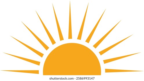 Radiant Rising Sun with Symmetrical Rays