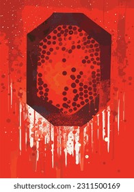 Radiant Rouge: Dotted Hexagon Delight