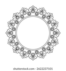 Radiant Spiral Bloom Mandala Coloring Book Page