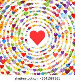Radiant Spiral Heart Burst Pattern of Love