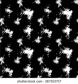 Radiant spots in monochrome pattern, seamless vector background.