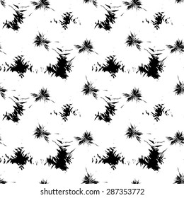 Radiant spots in monochrome pattern, seamless vector background.