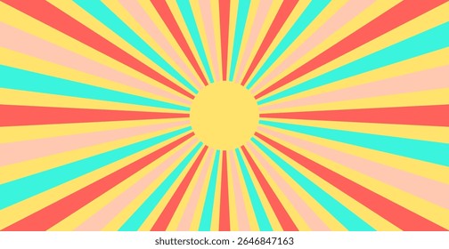 Radiant Summer Sunburst Pattern with Bright Colors. Abstract Vector Background. Illustration. Wallpaper