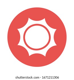 radiant sun , block and flat style icon vector illustration design