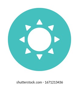 radiant sun , block and flat style icon vector illustration design