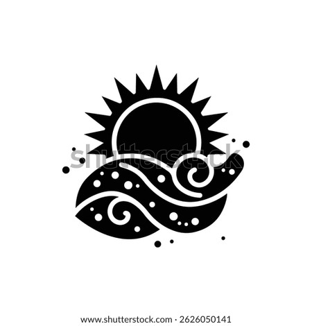 Radiant Sun Icon Surrounded by Cosmic Energy Symbolizing Abundance