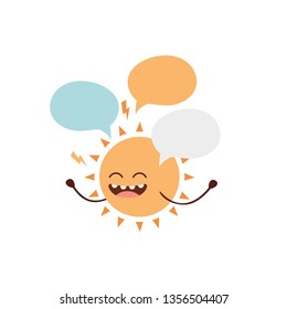 radiant sun kawaii isolated icon