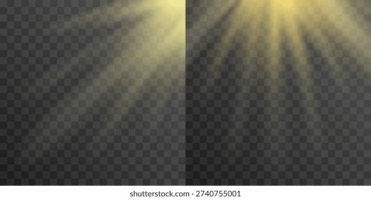 Radiant sun Light Burst: A dynamic burst of warm light emanating from a central point, symbolizing energy, hope, and illumination.