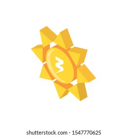 radiant sun on white background vector illustration design