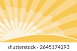 Radiant sunburst emanates energy background forming golden yellow sky design