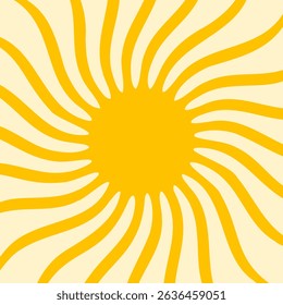 Radiant sunburst summer pattern. Sunrise radial retro pattern vector illustration