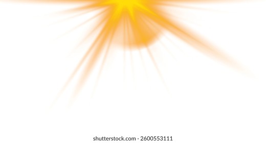 radiant sunlight effect with glowing rays, sparkling bursts, and lens flares. Perfect for Christmas designs, solar energy visuals, abstract backgrounds, and magical light effects. Vector illustration