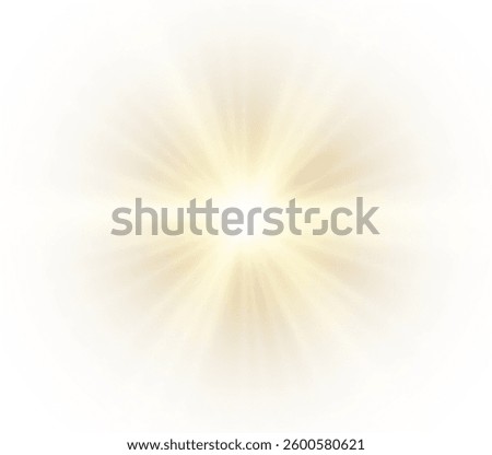 radiant sunlight overlay effect with golden beams, glowing flares, and shimmering halos. Perfect for sunrise visuals, cosmic designs, energy bursts, and abstract light backgrounds. Vector illustration
