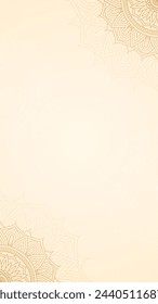 Radiant Symmetry Of Elaborate Circular Detailed Mandala Art Blank Vertical Vector Plain Background Design