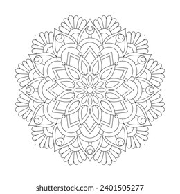 Radiant symmetry mandala coloring book page for kdp book interior. Peaceful Petals, Ability to Relax, Brain Experiences, Harmonious Haven, Peaceful Portraits, Blossoming Beauty mandala design.