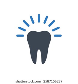 Radiant Tooth Icon On White Background
