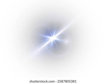 radiant white glow emanating from the center with long rays, symbolizing the sun and a powerful flash. Surrounded by shimmering particles, soft gradients blend into the background, exuding warmth