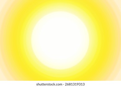 La luz circular blanca y amarilla radiante estalla con bordes de gradiente lisos, que simbolizan el sol o el brillo brillante de la lámpara.