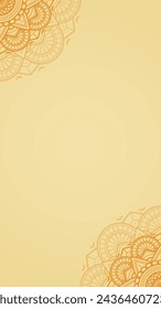 Radiant Yellow Saffron Gold Elegance Blank Vertical Vector Background with Intricate Mandala Detailing