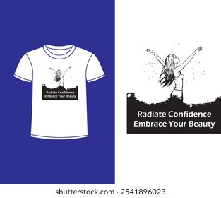 Radiate Confidence, Embrace Your Beauty Logo, icon, symbol, vector, T-shirt, eps