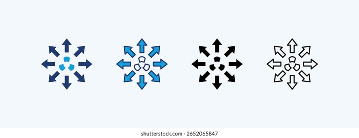 Radiate Icon Set Multiple Style Collection