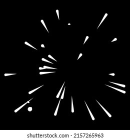 Radiate lines, rays, beams. Radiating, radial sun, starburst with random lines
