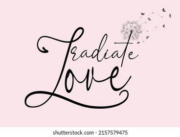 radiate love butterfly hand drawn design vector