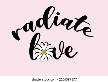 radiate love daisy vector hand drawn