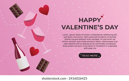 Radiate love with our Valentine's Day pink banner template. Express affection through captivating design. Perfect for spreading joy and romance. Elevate your message with this enchanting creation!