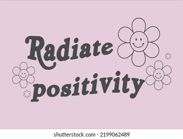 radiate positivity daisy smile flower vector