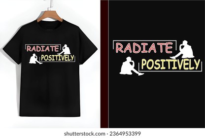 Radiate Positivity in elegant font on a black tee exudes uplifting vibes. Spread good energy with this empowering design.