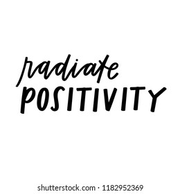 Radiate Positivity hand lettering