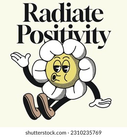 Radiate Positivity With Sun Flower Groovy Character design