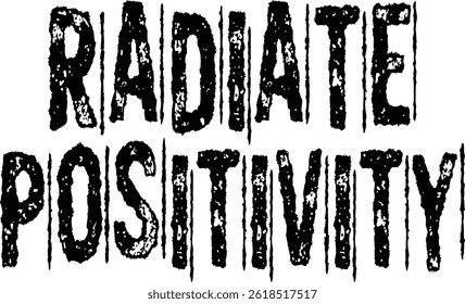 Radiate Positivity Typography T-shirt Design, Beach T-shirt Design, summer retro boho design, Vintage Distressed, vector file, silhouette file, typewriter
