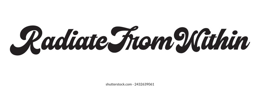 Radiate from within text on white background.
