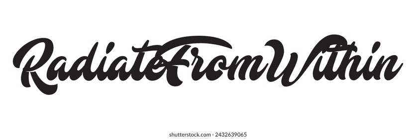 Radiate from within text on white background.