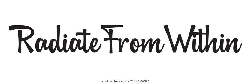 Radiate from within text on white background.