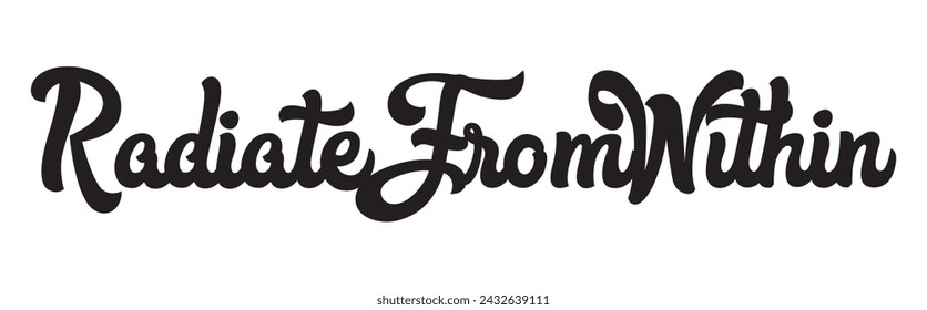 Radiate from within text on white background.