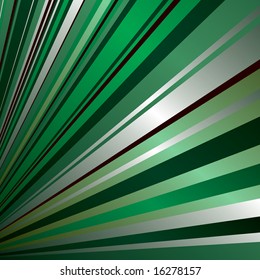 radiating abstract green and silver background with copy space